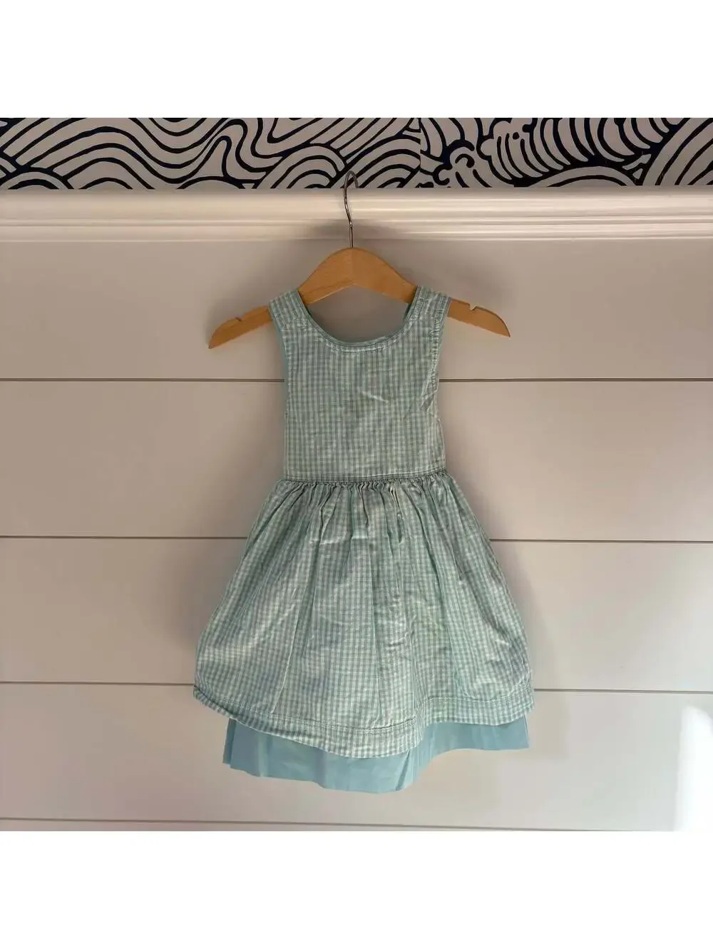 vintage baby gap blue gingham dress